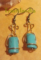 Pendientes turquesa y dorado
