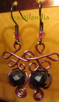 Pendientes cristal negro y lila